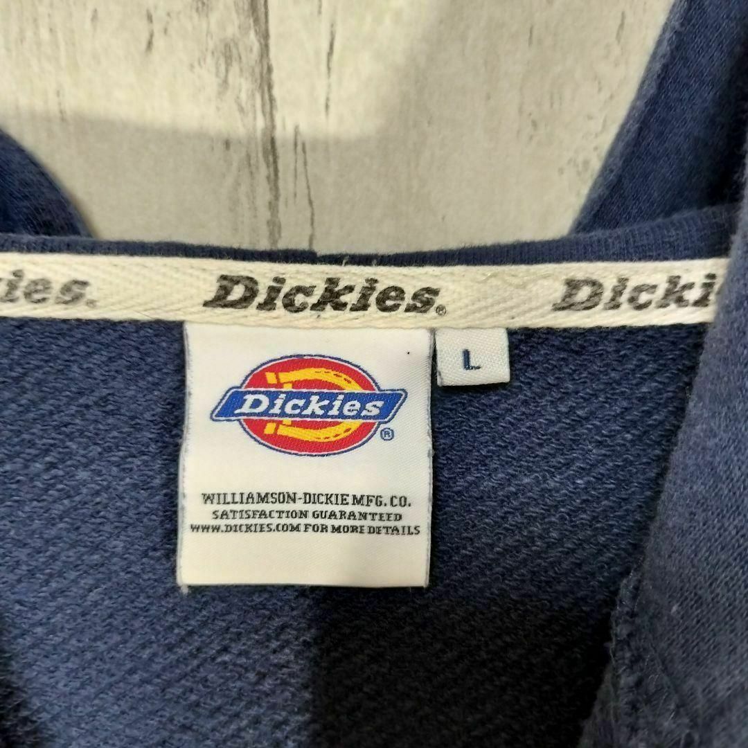 Dickies(ディッキーズ)のdickies　ハーフジップ　パーカー　フタ付きポケット　刺繍ロゴ　古着　紺 メンズのトップス(パーカー)の商品写真