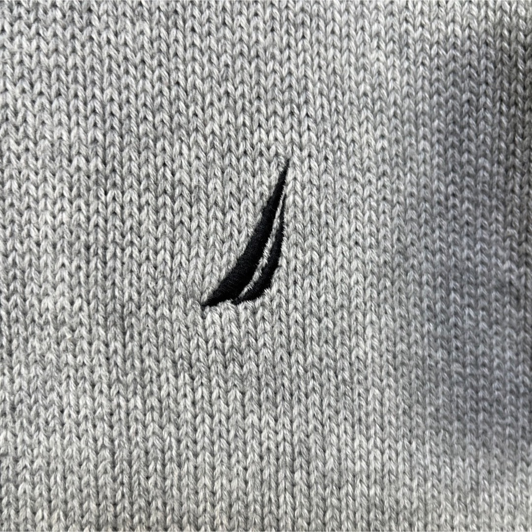 NAUTICA(ノーティカ)の【ノーティカ】セーター　ニット　刺繍　ワンポイントロゴ　グレー　ボーダー99 メンズのトップス(ニット/セーター)の商品写真