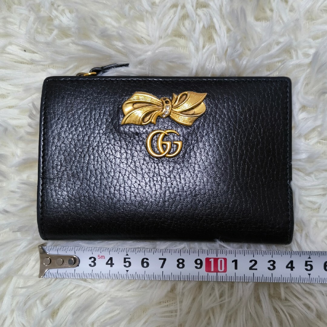 Gucci(グッチ)の【廃番品】GUCCI 折財布　二つ折り　折りたたみお財布　リボン　花柄 メンズのファッション小物(折り財布)の商品写真