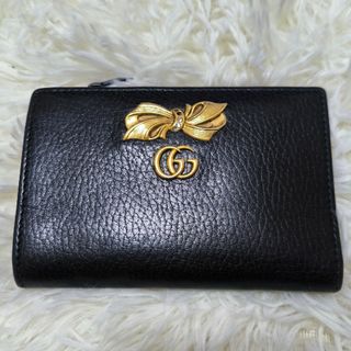 グッチ(Gucci)の【廃番品】GUCCI 折財布　二つ折り　折りたたみお財布　リボン　花柄(折り財布)