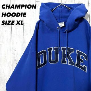 チャンピオン(Champion)のUS古着　チャンピオン　DUKEカレッジ刺繍ロゴスエットパーカー　サイズXL青(パーカー)