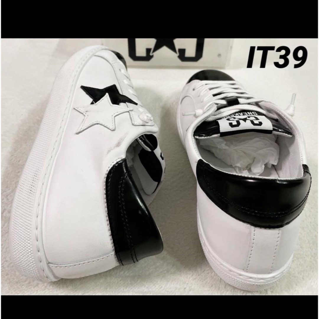 SALE‼️【新品】2★STAR  ホワイト/ブラック 39 イタリア製 メンズの靴/シューズ(スニーカー)の商品写真