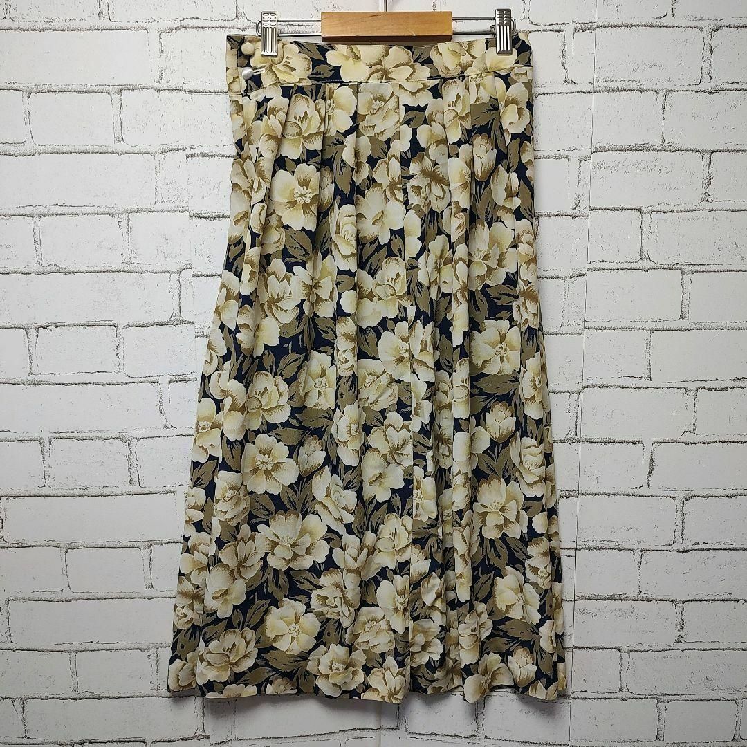 【ROLIINA】スカート (66) イエロー エレガント 花柄 レディースのスカート(ロングスカート)の商品写真