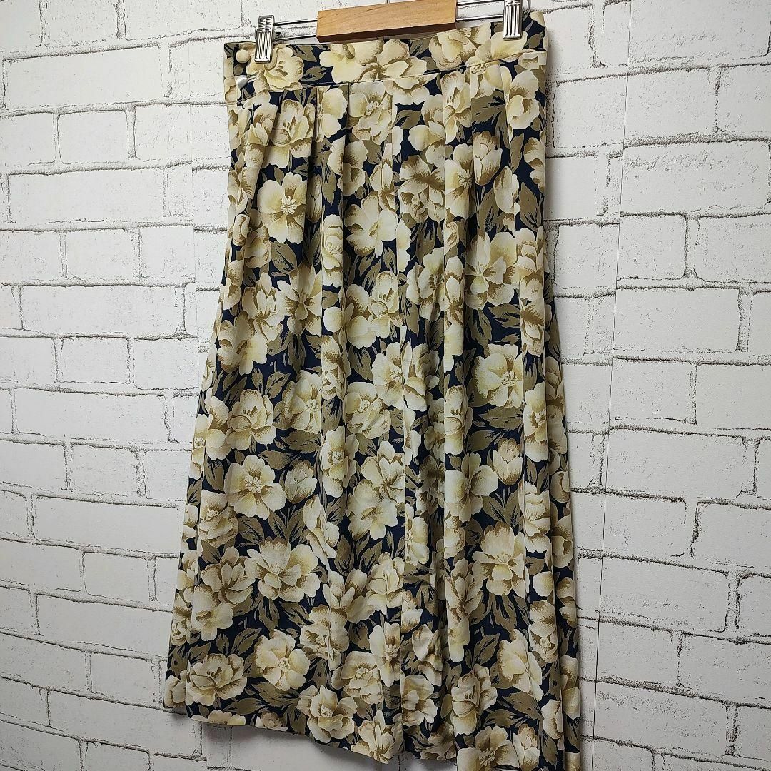 【ROLIINA】スカート (66) イエロー エレガント 花柄 レディースのスカート(ロングスカート)の商品写真