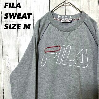 フィラ(FILA)のメンズ古着FILA フィラ　前V背当て付きセンター刺繍ロゴスエットトレーナー　M(スウェット)