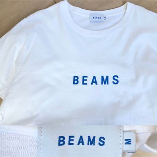 ビームス(BEAMS)のBEAMS Tシャツ M 白青 ビームス プリント(Tシャツ/カットソー(半袖/袖なし))