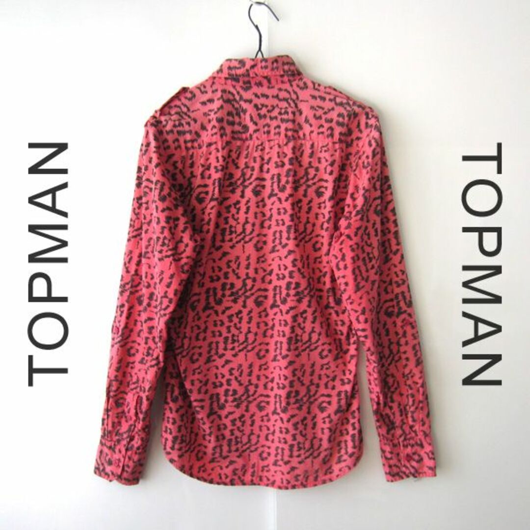 TOPMAN(トップマン)の美品　TOPMAN／トップマン★　ヒョウ柄　長袖シャツ　ピンク メンズのトップス(シャツ)の商品写真