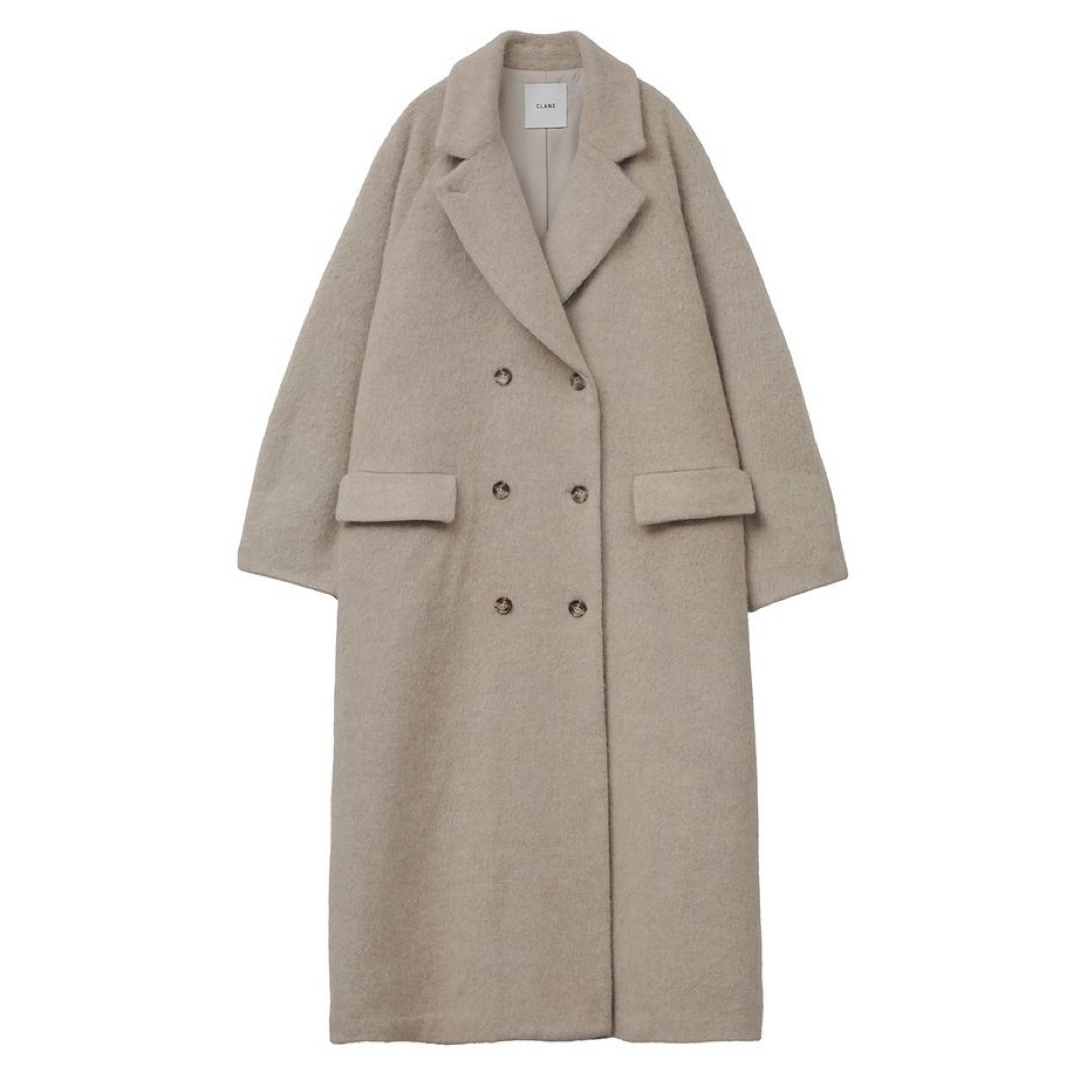 CLANE(クラネ)のclane  DOUBLE WOOL LONG COAT  IVORY  0 レディースのジャケット/アウター(ロングコート)の商品写真