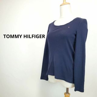 トミーヒルフィガー(TOMMY HILFIGER)のTOMMY HILFIGER長袖カットソー紺色ロゴ刺繍(Tシャツ(長袖/七分))