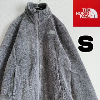 ザノースフェイス(THE NORTH FACE)のノースフェイス　フルジップ　フリースジャケット　グレー　Sサイズ　古着　刺繍(ブルゾン)