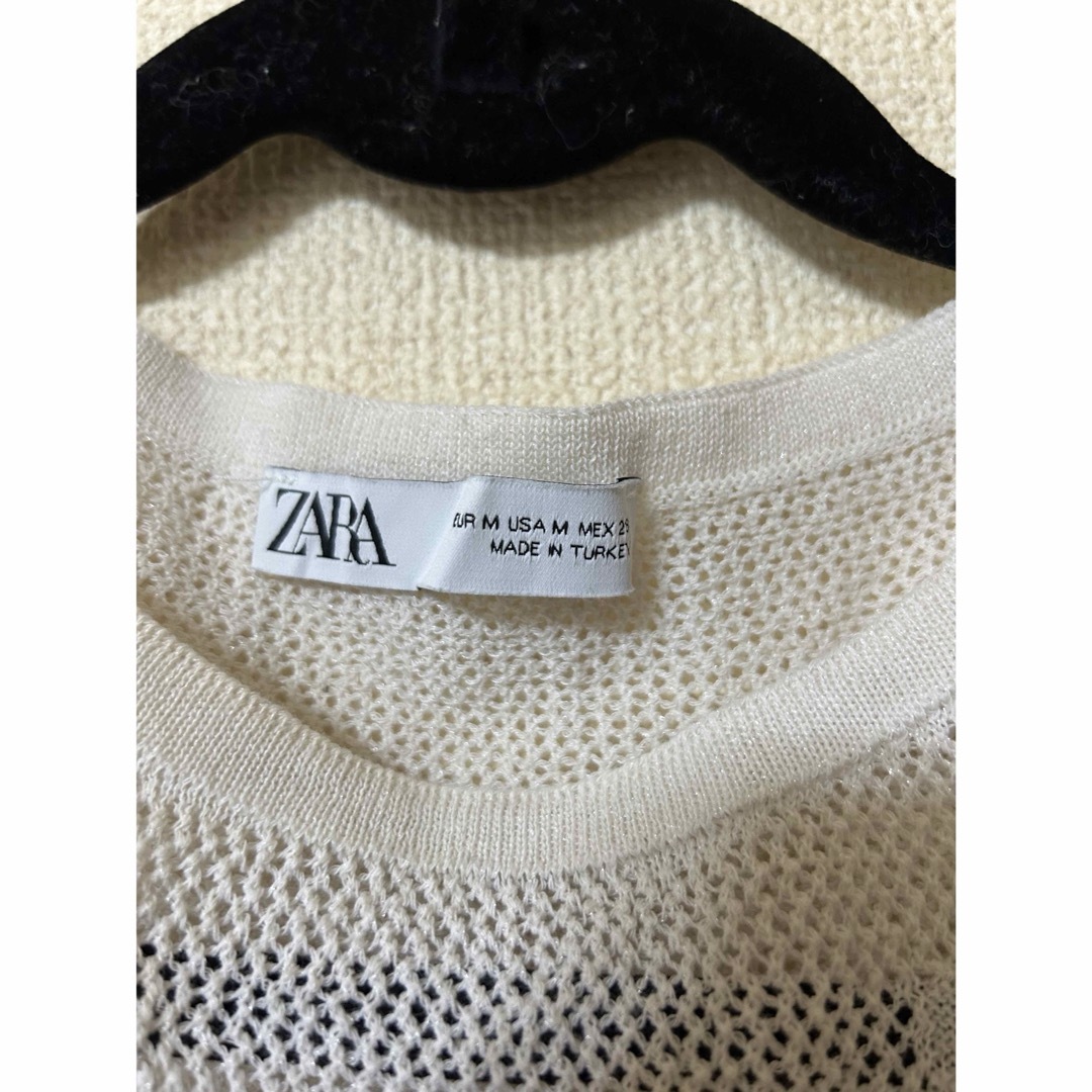 ZARA(ザラ)のニット　ノースリーブ　メッシュ レディースのトップス(タンクトップ)の商品写真