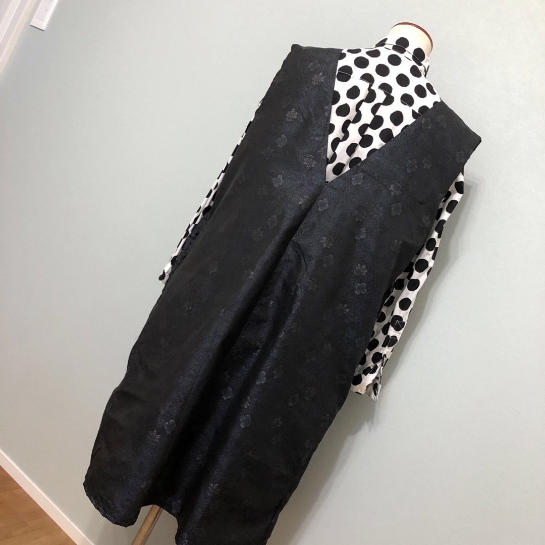 着物リメイク　紬　ジャンパースカート　ワンピース　ハンドメイド ハンドメイドのファッション小物(その他)の商品写真