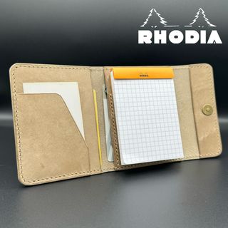 RHODIA No.11 手帳型カバー【MAYA leather:Glay】(ノート/メモ帳/ふせん)