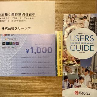 グリーンズ株主優待券4000円(宿泊券)