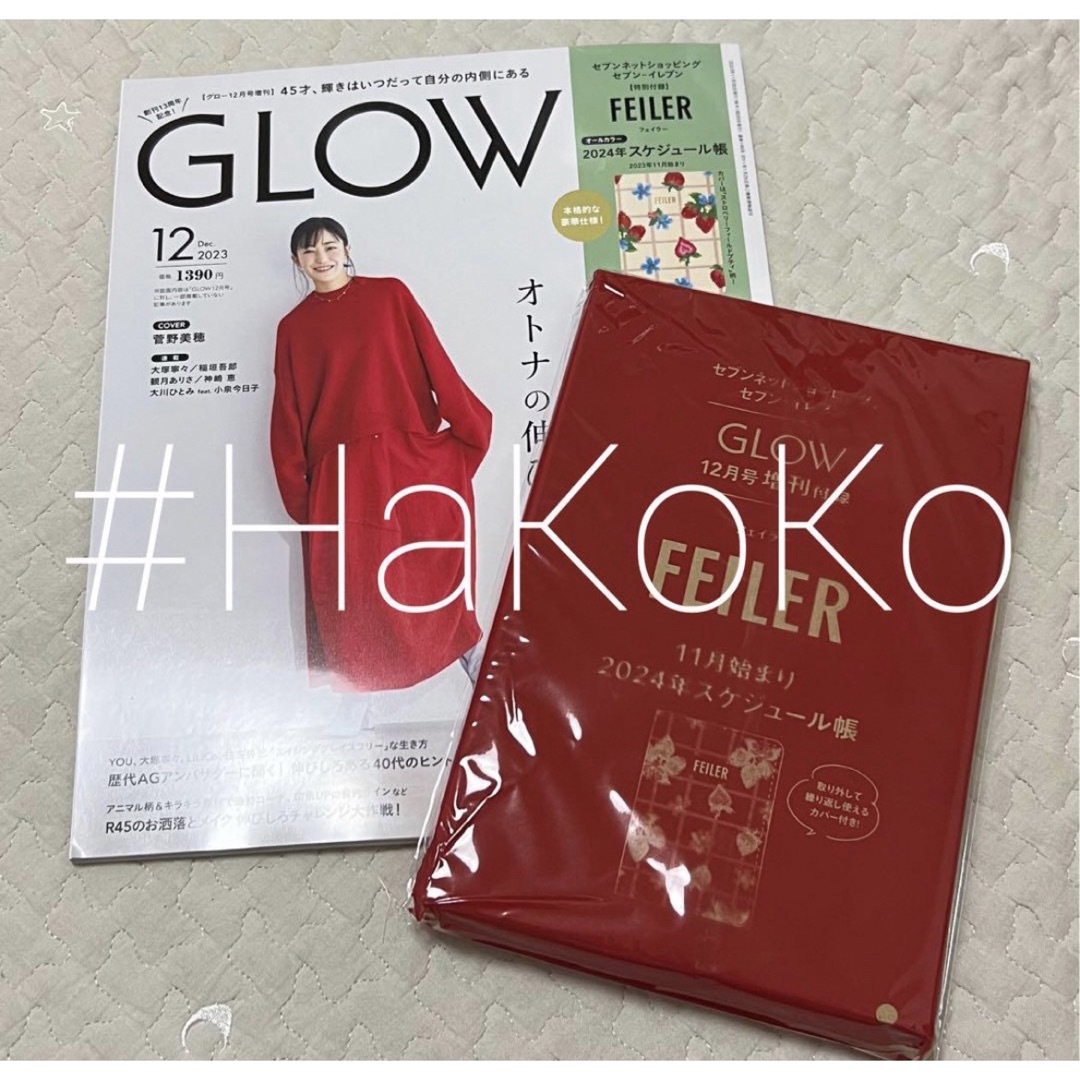 FEILER(フェイラー)の◆新品　GLOW FEILER フェイラー 2024年スケジュール帳 雑誌 付録 インテリア/住まい/日用品の文房具(カレンダー/スケジュール)の商品写真