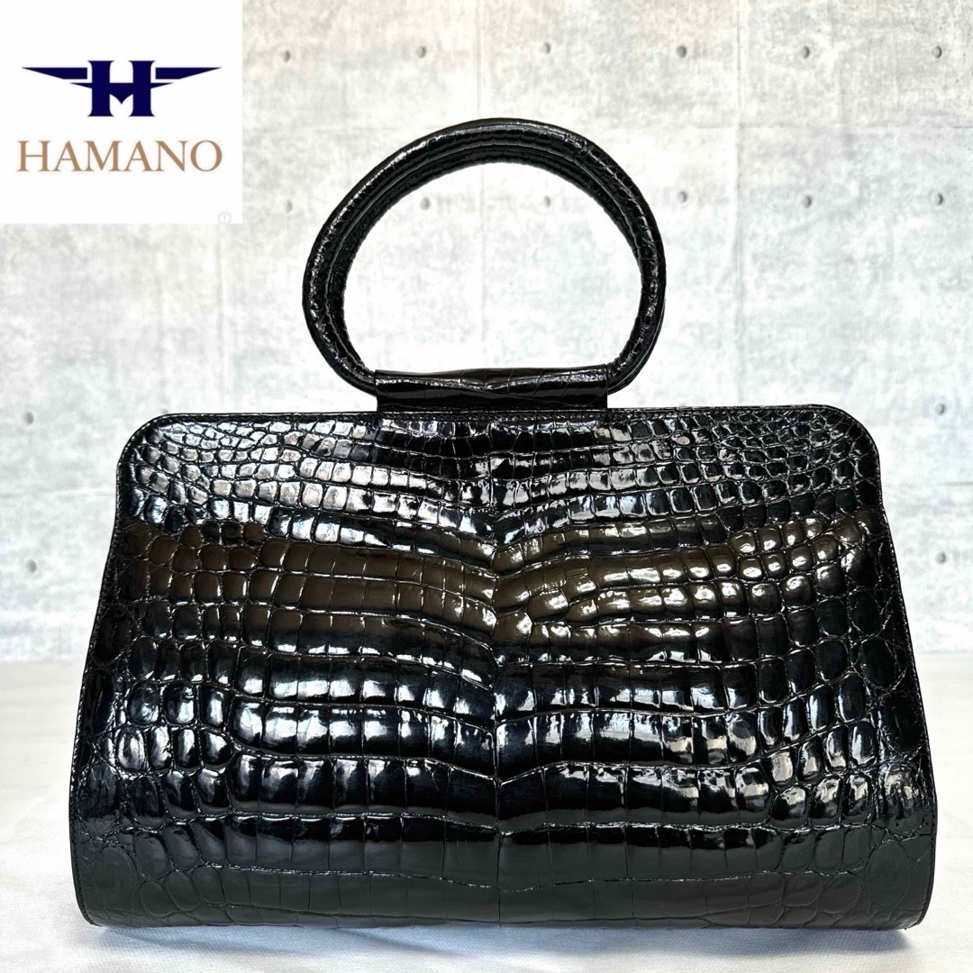 ●状態良好●HAMANO 濱野皮革工藝　バッグ　ロイヤルスタンド　クロコダイル持ち手高さ約115センチ