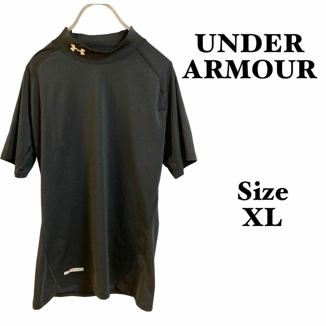 UNDER ARMOUR(アンダーアーマー)の1090 UNDER ARMOUR 【XL】半袖Tシャツ　ブラック　黒　軟い レディースのトップス(Tシャツ(半袖/袖なし))の商品写真