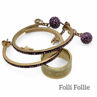 フォリフォリ(Folli Follie)の【美品】Folli Follie 3点セット ピアス リング チャーム(その他)