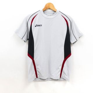 アシックス(asics)のアシックス Tシャツ 半袖 スポーツウエア トップス 日本製 白 メンズ Sサイズ グレー asics(Tシャツ/カットソー(半袖/袖なし))