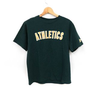 メジャーリーグベースボール Tシャツ 半袖 アスレチックス コットン100% スポーツウエア トップス メンズ Mサイズ グリーン MLB(Tシャツ/カットソー(半袖/袖なし))