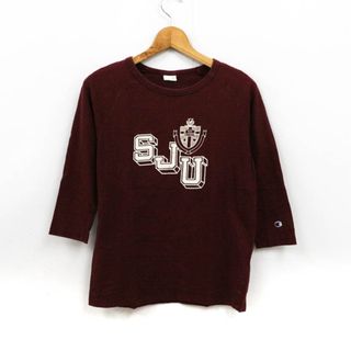 チャンピオン(Champion)のチャンピオン Tシャツ 7分袖 コットン100% スポーツウエア トップス メンズ Mサイズ ワインレッド Champion(Tシャツ/カットソー(七分/長袖))