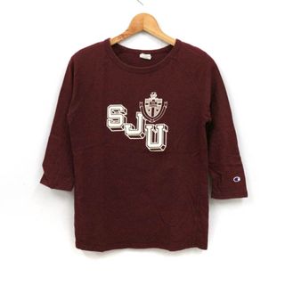 チャンピオン(Champion)のチャンピオン Tシャツ 7分袖 コットン100% スポーツウエア トップス メンズ Mサイズ ワインレッド Champion(Tシャツ/カットソー(七分/長袖))