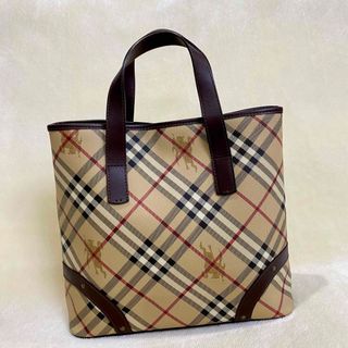 バーバリー(BURBERRY)のBURBERRY バーバリー チェック柄 トートバッグ 鞄PVC レザーベージュ(トートバッグ)