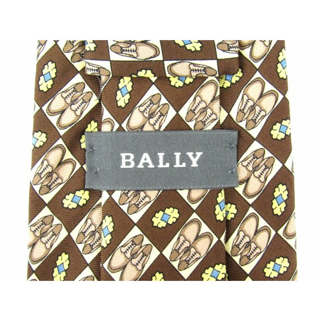 Bally(バリー)のバリー ブランドネクタイ チェック柄 シューズ柄 シルク イタリア製 メンズ ブラウン BALLY メンズのファッション小物(ネクタイ)の商品写真