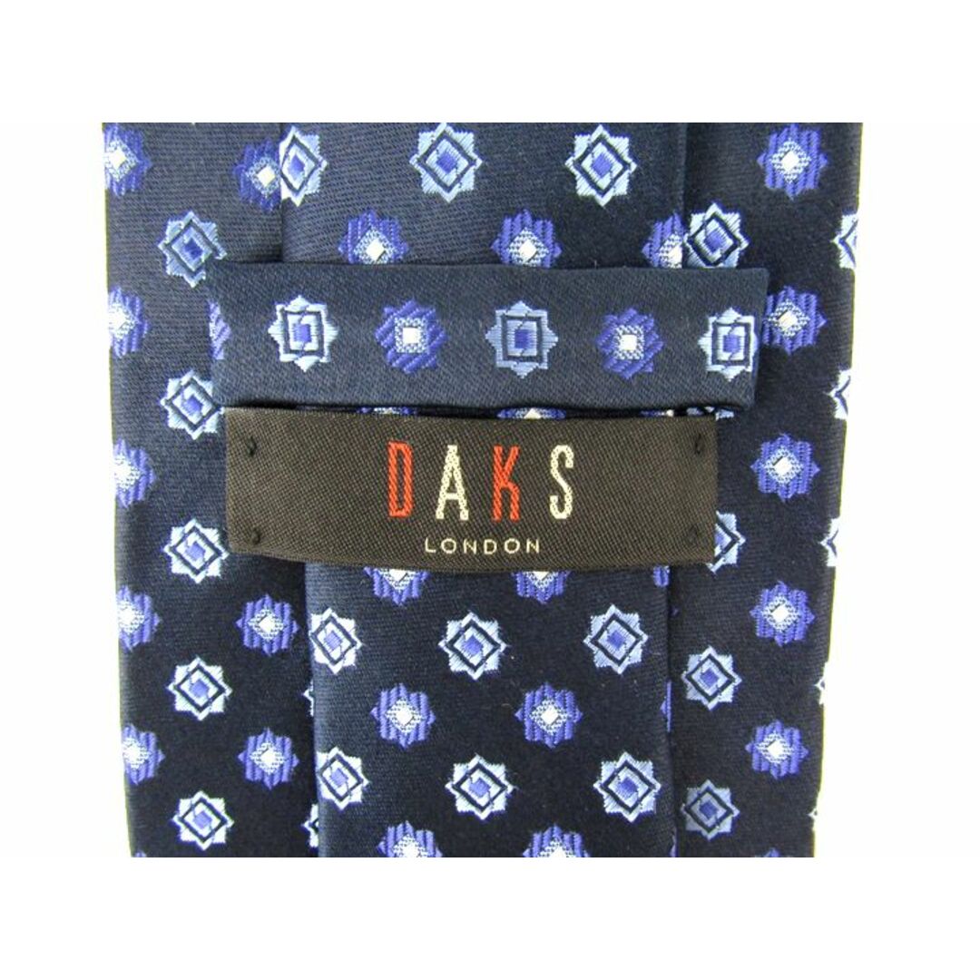 DAKS(ダックス)のダックス ブランドネクタイ チェック柄 小紋柄 シルク メンズ ネイビー DAKS メンズのファッション小物(ネクタイ)の商品写真