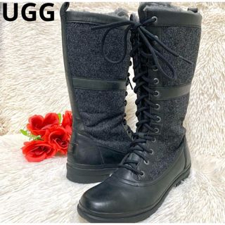 アグオーストラリア(UGG AUSTRALIA)の【美品】UGG ELVIA WATERPROOF レースアップ ムートンブーツ(ブーツ)