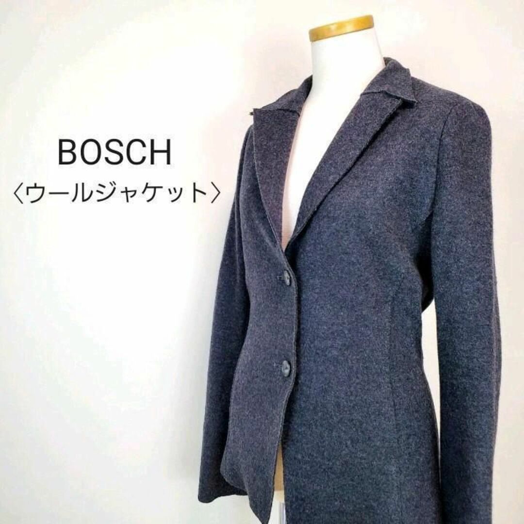 BOSCH(ボッシュ)のBOSCHレディースMサイズ黒色ウール100%テーラードジャケット レディースのジャケット/アウター(テーラードジャケット)の商品写真