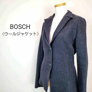 ボッシュ(BOSCH)のBOSCHレディースMサイズ黒色ウール100%テーラードジャケット(テーラードジャケット)