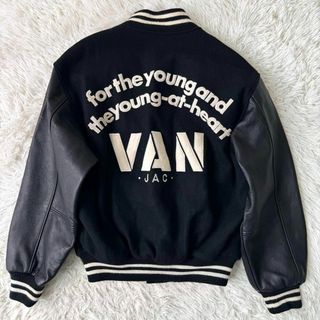 ヴァンヂャケット(VAN Jacket)の【激レア】VAN JACKET　スタジャン　黒×黒　袖レザー　Mサイズ(スタジャン)