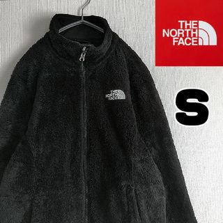 ザノースフェイス(THE NORTH FACE)のノースフェイス　フルジップ　ボアジャケット　黒　Sサイズ　古着　刺繍ロゴ(ブルゾン)