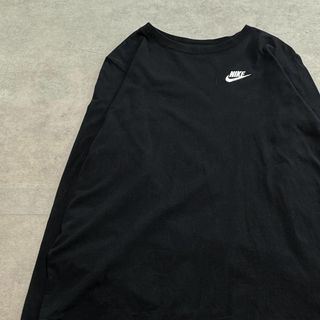 ナイキ(NIKE)のNIKE　ナイキ　ブランドロゴ　ワンポイント　ロンT　古着　ブラック　XL(Tシャツ/カットソー(七分/長袖))