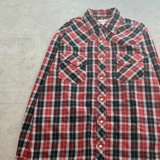 ラングラー(Wrangler)のラングラー　wrangler　スナップボタン　ウエスタンシャツ　古着　レッド　M(シャツ)