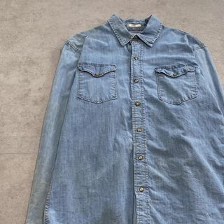 ラングラー(Wrangler)のwrangler　ラングラー　デニムシャツ　古着　インディゴブルー　M(シャツ)