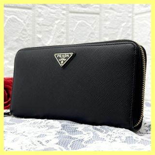 プラダ(PRADA)の✨極美品✨プラダ 長財布 サフィアーノ 三角プレート ラウンドファスナー(財布)