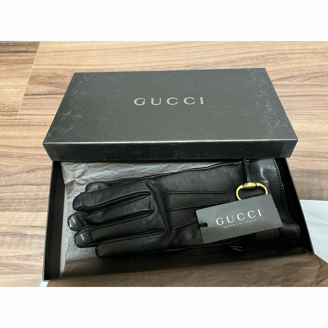 Gucci(グッチ)の未使用タグ付きGUCCI革手袋レディースグローブ7 1/2  レディースのファッション小物(手袋)の商品写真