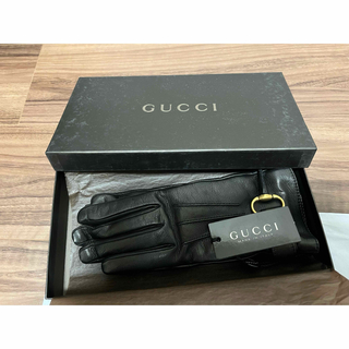 グッチ(Gucci)の未使用タグ付きGUCCI革手袋レディースグローブ7 1/2 (手袋)