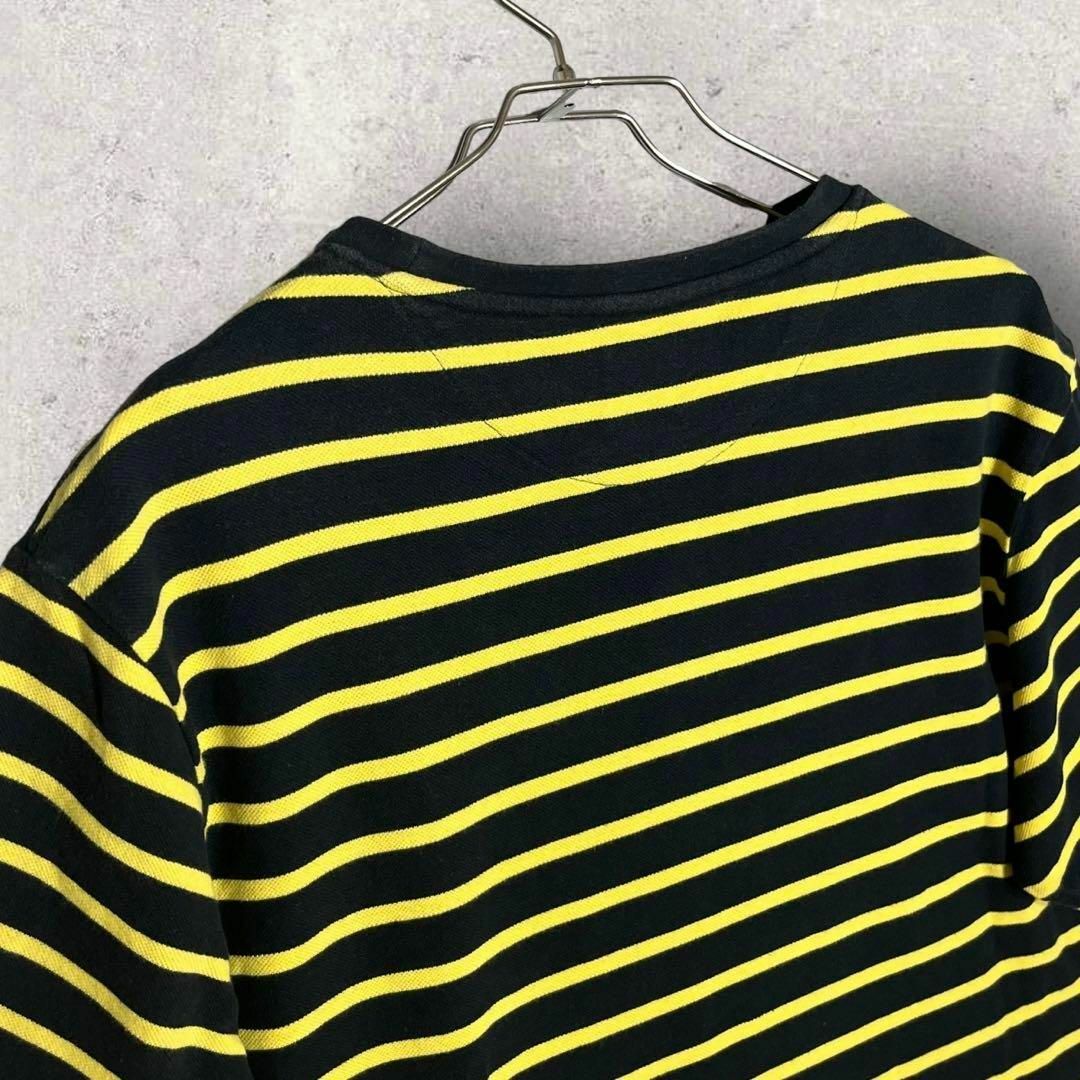 ZARA(ザラ)のザラ 半袖 ボーダー ベーシック Tシャツ イエロー XL レディースのトップス(Tシャツ(半袖/袖なし))の商品写真