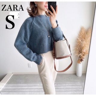 ザラ(ZARA)のZARA  クロップド コージーニットセーター　新品　タグ付き(ニット/セーター)