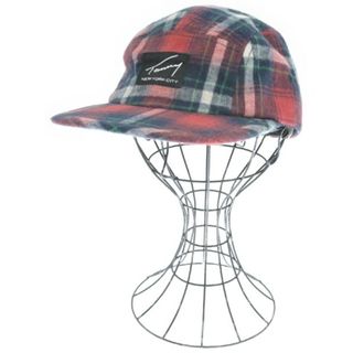 トミー(TOMMY)のTOMMY トミー キャップ - 赤x紺x緑(チェック) 【古着】【中古】(キャップ)