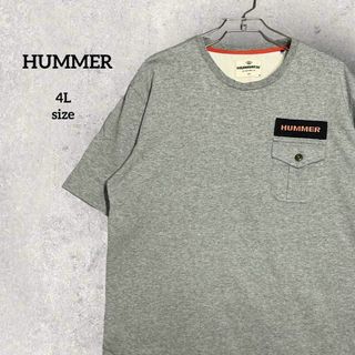 ハマー(HUMMER)の【美品】 ハマー 半袖 Tシャツ グレー 刺繍ロゴ 3XL(Tシャツ/カットソー(半袖/袖なし))