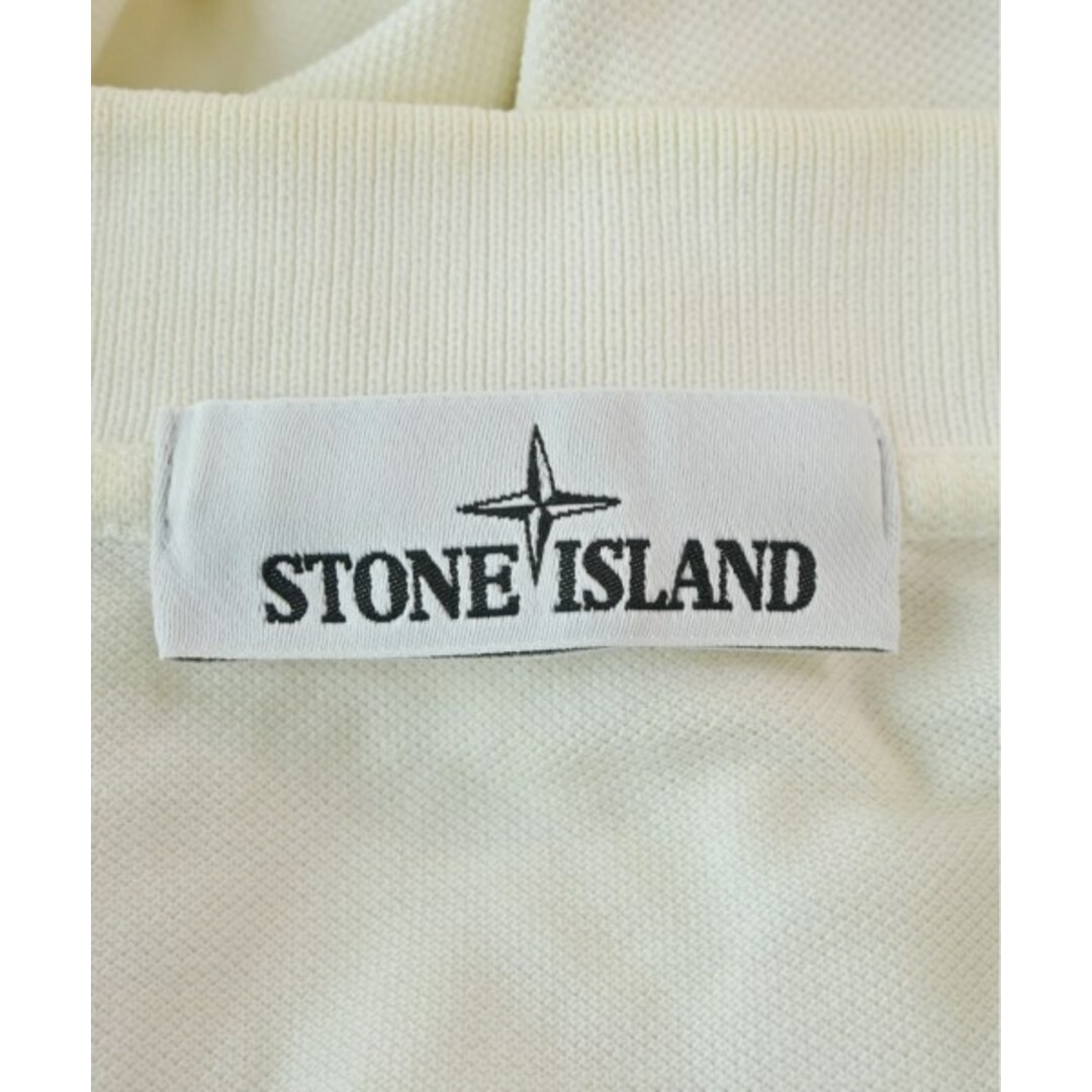 STONE ISLAND(ストーンアイランド)のSTONE ISLAND ストーンアイランド ポロシャツ L 白 【古着】【中古】 メンズのトップス(ポロシャツ)の商品写真