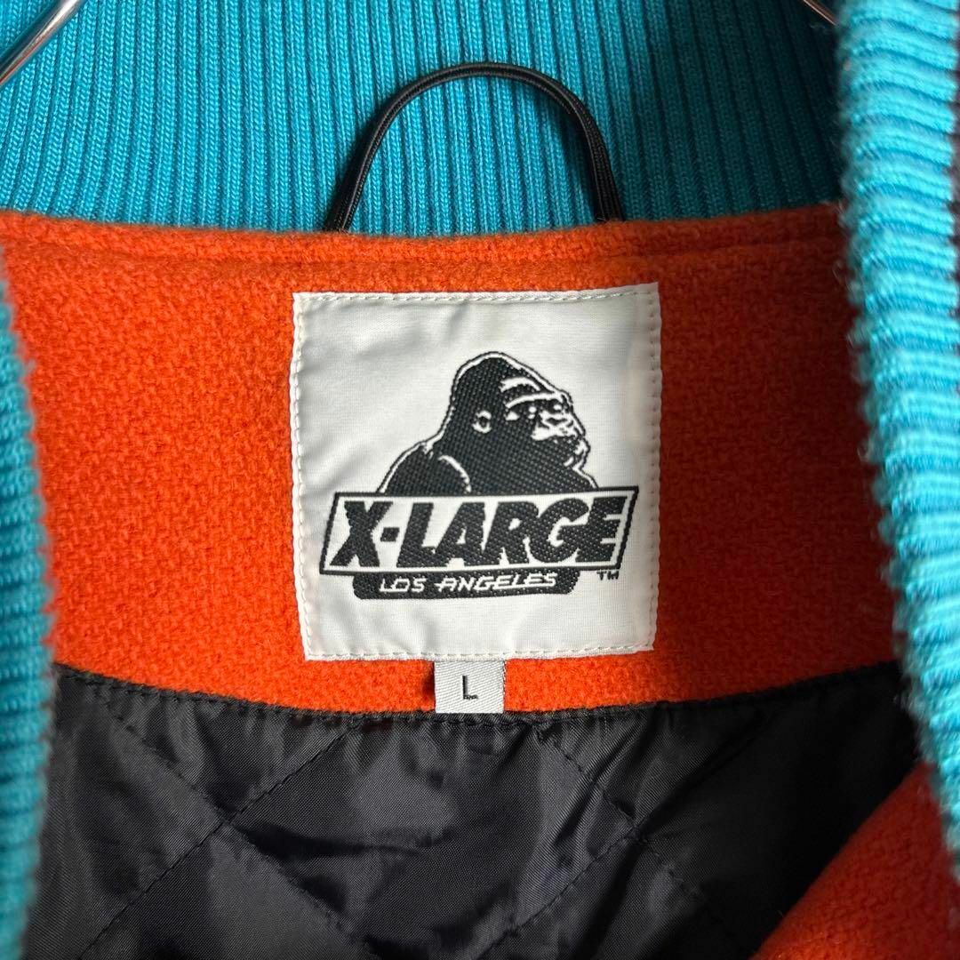 XLARGE(エクストララージ)の8082【人気Lサイズ】エクストララージ☆パイル地ロゴ袖レザージャケット入手困難 メンズのジャケット/アウター(スタジャン)の商品写真