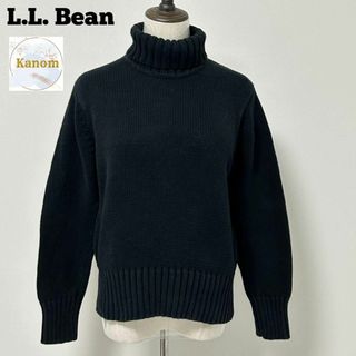 エルエルビーン(L.L.Bean)のエルエルビーン コットン ニット タートルネック セーター リブニット ブラック(ニット/セーター)