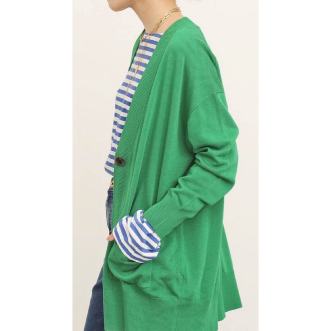 L'Appartement DEUXIEME CLASSE(アパルトモンドゥーズィエムクラス)のL'Appartement Oversize Linen Cardigan レディースのトップス(カーディガン)の商品写真