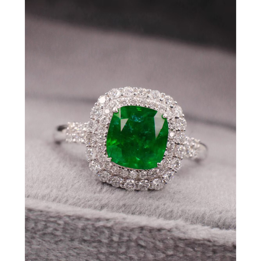 天然 エメラルド ダイヤ  リング1.7ct k18 ¥ レディースのアクセサリー(リング(指輪))の商品写真