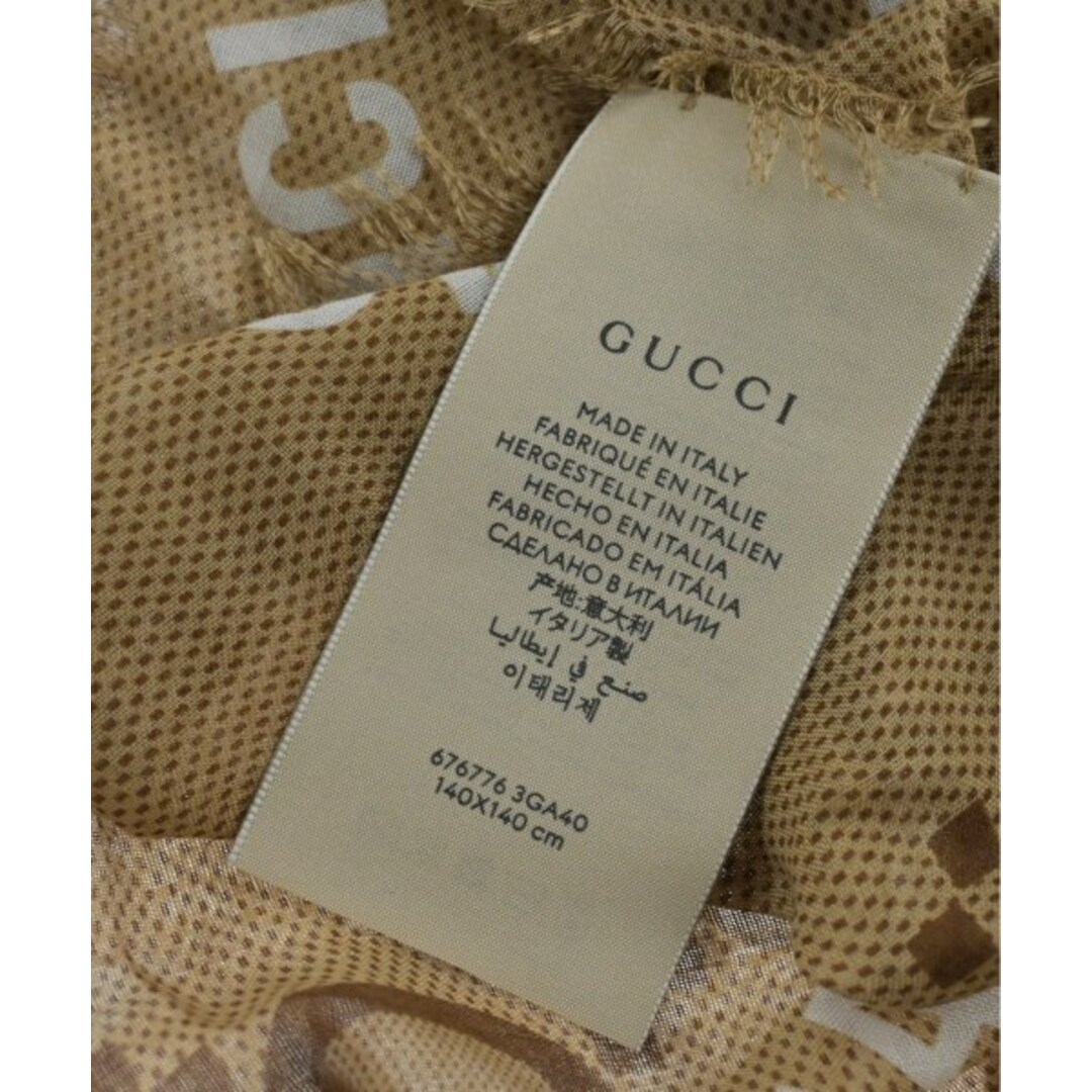 Gucci(グッチ)のGUCCI グッチ ストール - 茶x白 【古着】【中古】 メンズのファッション小物(ストール)の商品写真